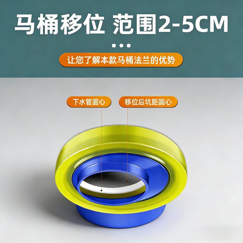 速发新型马桶移位法兰密封圈不挖地平移移位器坑位能偏心坐便器专