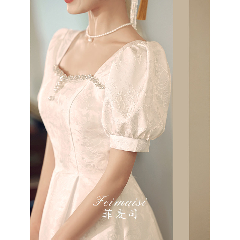 速发订婚小晚礼服202新款高端轻奢平时可穿主白人白记领证登色小
