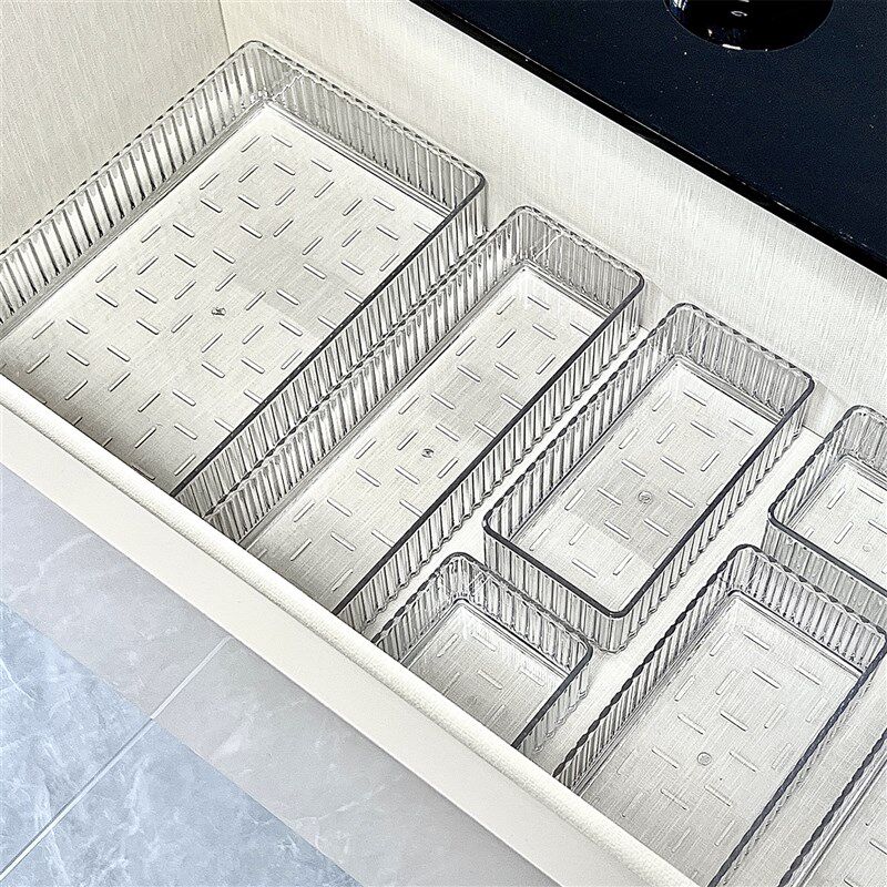 速发透明桌下抽屉收纳分隔盒分板挡格桌面内置隔克力分割亚板隔断