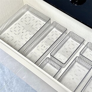 速发透明桌下抽屉收纳分隔盒分板挡格桌面内置隔克力分割亚板隔断