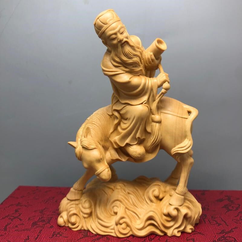 速发工仙木雕杨翁张果老八仙神话人物神像摆件家居车载装饰黄艺品