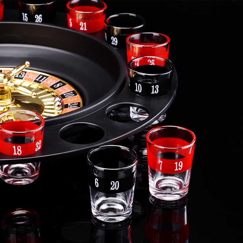 速发酒吧俄罗斯转盘创意V喝酒斗酒娱乐助兴玩具道具轮盘杯