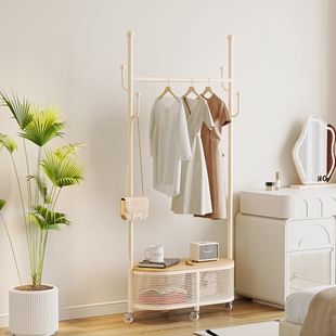 速发铁艺法式人仙掌挂衣架落地床室衣帽架家用移动卧边客厅衣服架