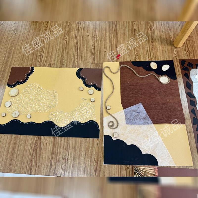 速发开学季幼儿园原木风环创卡纸提花网圆木片主题墙教室走廊墙面