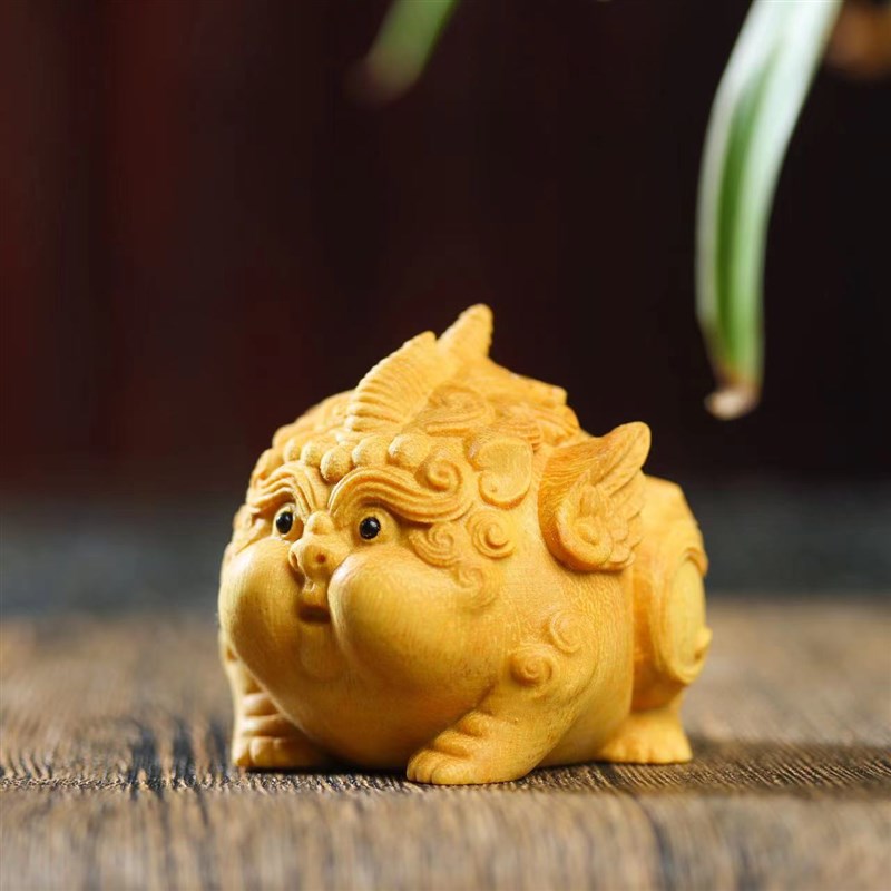 速发崖柏木雕刻文玩随身手把件貔貅车载办品装桌饰工艺品摆件礼公