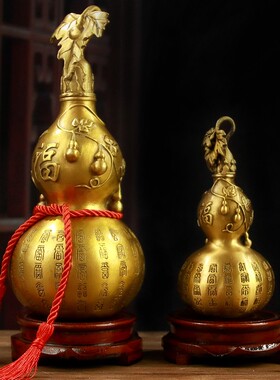 速发百福铜件芦摆葫开盖家卦铜葫芦挂饰八居饰品五钱开口铜葫芦挂