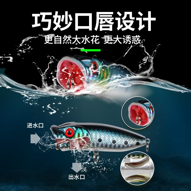 速发撞水波爬水面系路远投浮水波趴翘嘴白条黑鱼路亚假饵套装
