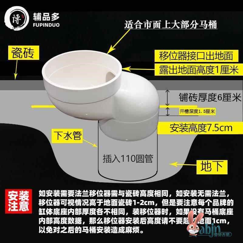 速发马桶移位器座便器110pvc下水管道排污管坑距位移偏置配件公分