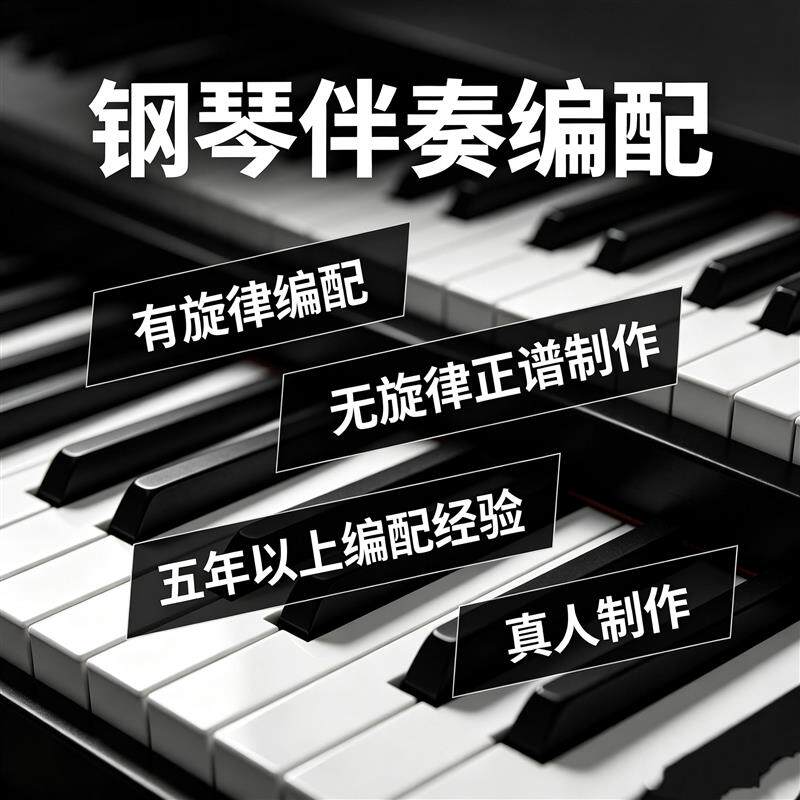 现货专业伴奏制作 代弹即w兴伴奏 正谱钢伴谱编配和弦和声