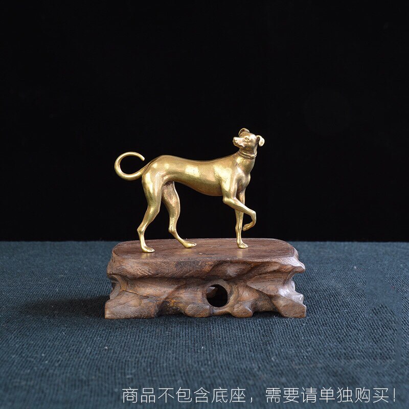 现货古玩铜器h摆件旺财纯铜狗个复古纯铜摆件工艺茶宠桌面摆件装