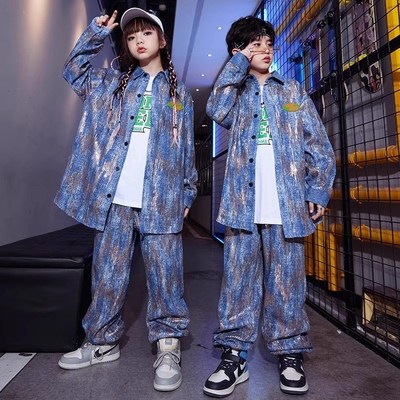 速发街舞出儿潮服嘻哈套装童男hi演hopp少服童走秀演出服装