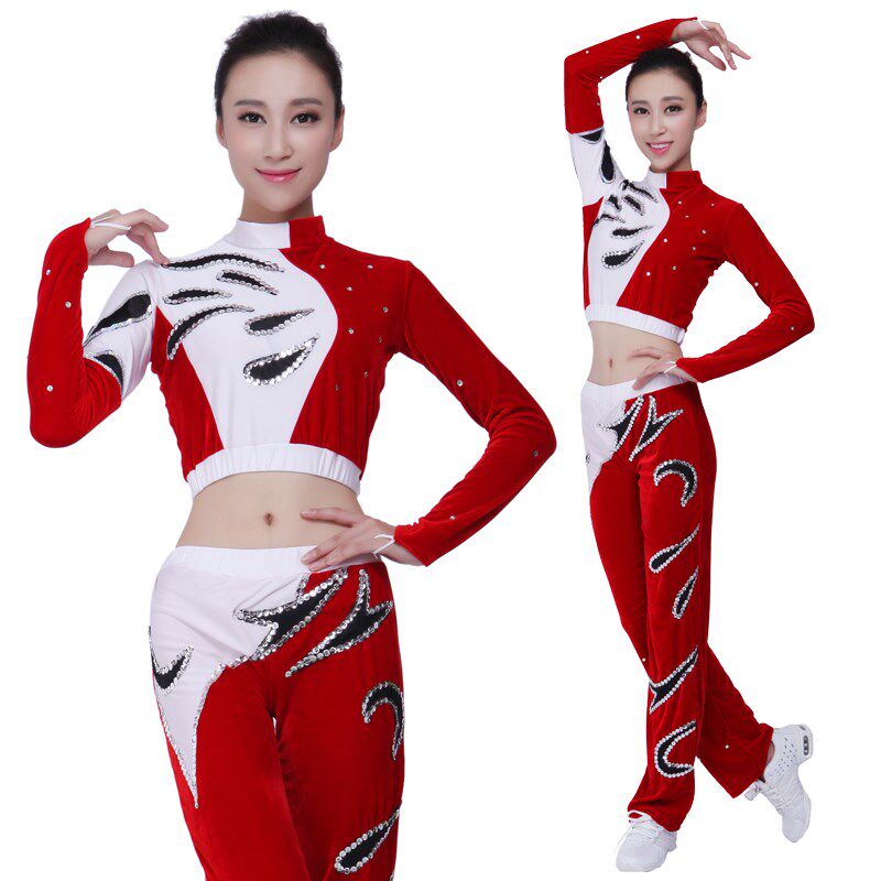 速发秋啦男健服操美装套装冬啦操演出服啦啦队服大众健美操服装
