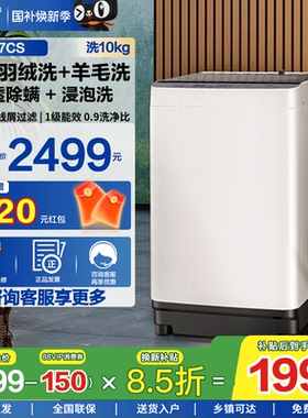 松下全自动10kg波轮洗衣机1级能效家用大容量除螨抗菌羊毛洗Q17CS
