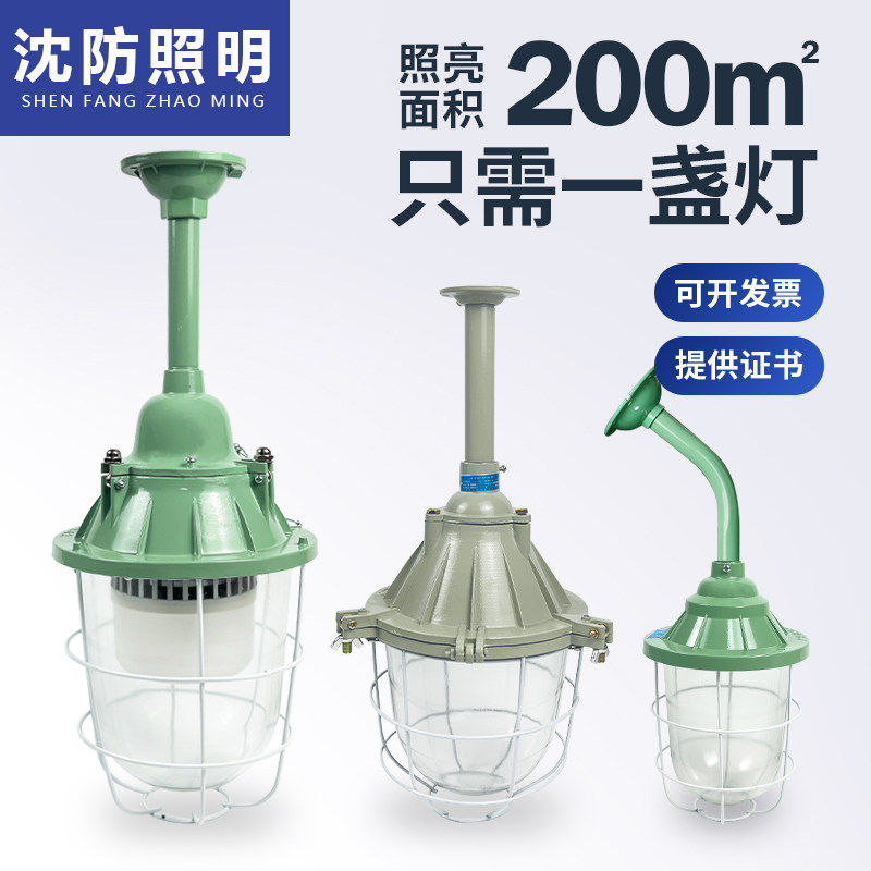 LED防爆灯仓库车间房隔爆型加油站工矿灯具吊灯防水灯罩国标