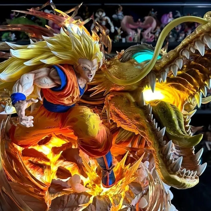 七龙珠 LS龙拳悟空 超三龙拳爆发场景GK手办雕像模型摆件收藏
