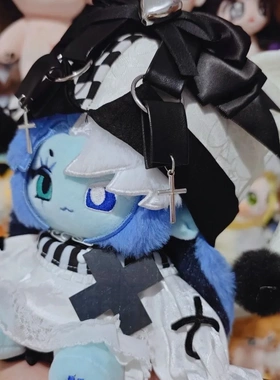 姜饼人王国黑影牛奶饼干属性20cm棉花娃娃黑影喵奶二次元玩偶