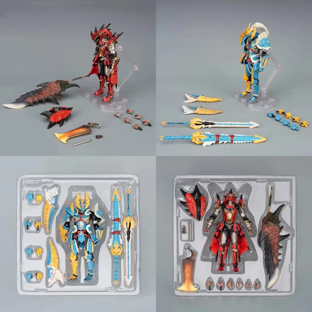 怪物猎人 山口式 雄火龙装 雷狼龙装 男猎人 可动 模型 盒装手办