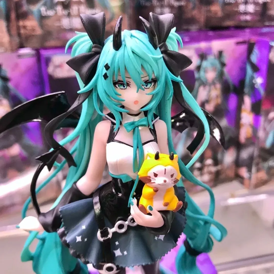 小恶魔初音未来 小浣熊初音miku 二次元黑暗天使动漫机箱摆件现货