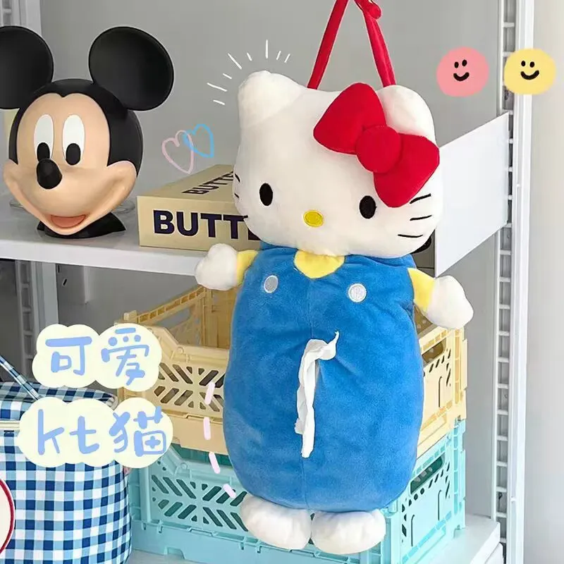 现货同款HelloKitty猫纸巾盒心车载玩偶收纳纸巾套礼物