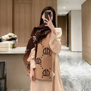 生日礼物Concise Kite双面羊毛围巾女冬季2025新款围脖保暖高级感