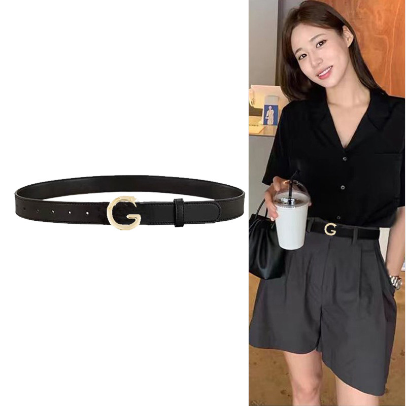 女休闲头层牛皮合金百搭皮带腰带