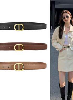 Concise Kite头层牛皮真皮皮带腰带女士2025新款牛仔裤带高级装饰