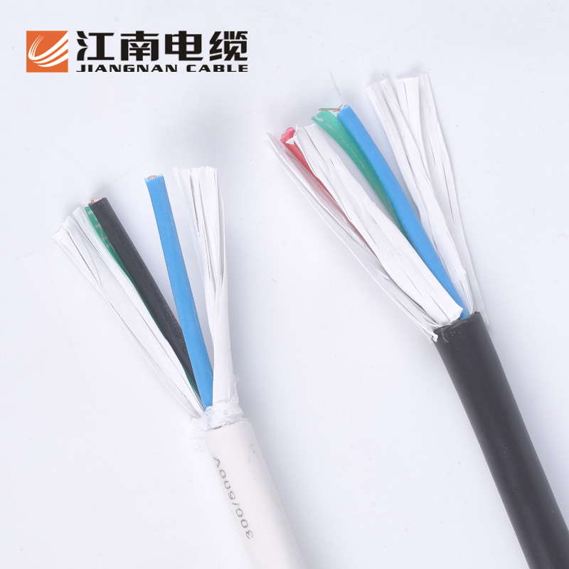 江南RVV纯铜护套线电线家用电源线控制电缆国标2 3 4 5芯*1 2.5-6