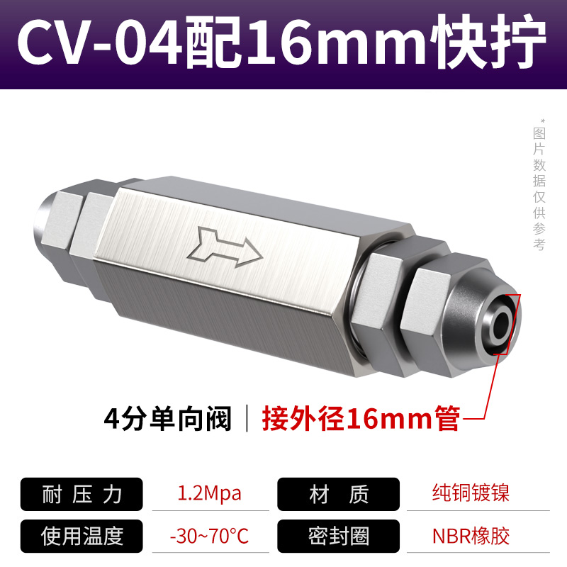 单向阀气动CV-01/02/03/04气体止回阀 排气阀 止逆阀1分2分3分4分