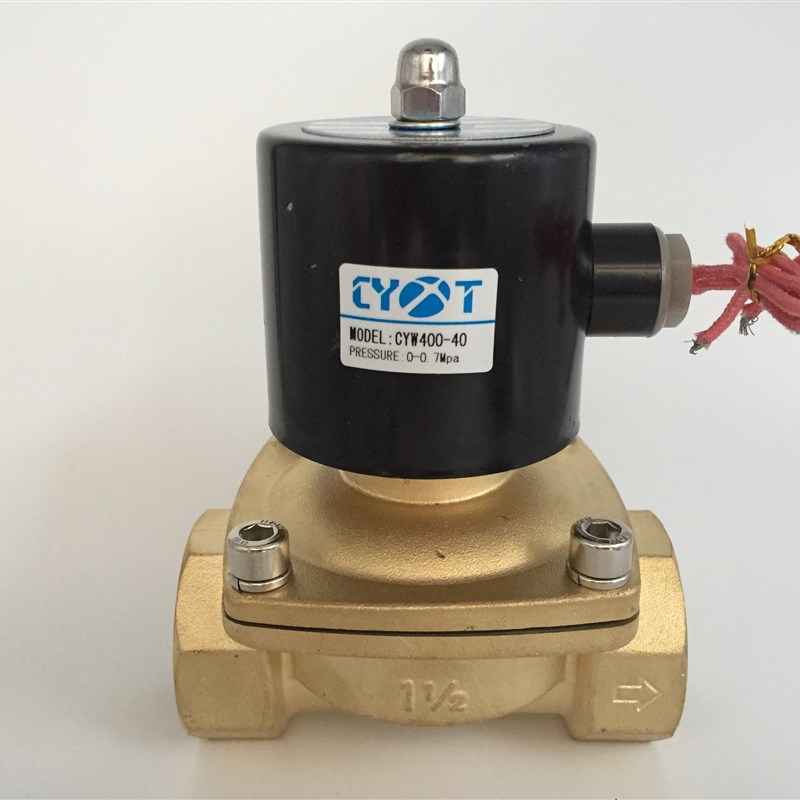 朝亚兴通常闭电磁阀AC220VDC24V电磁控制阀 2W160-15水阀油阀气阀