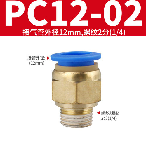 整包AKS艾克斯气动快插接头PC8-02螺纹直通快速接头PC10-02/12-04