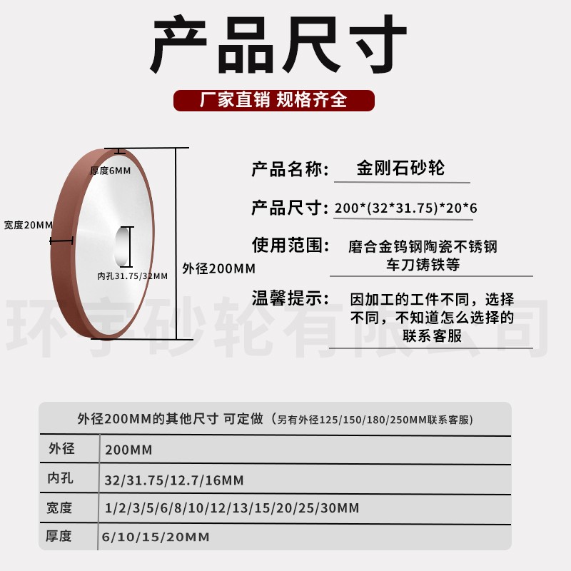 平面磨床树脂金刚石砂轮200平行树脂合金砂轮磨钨钢车刀cbn砂轮