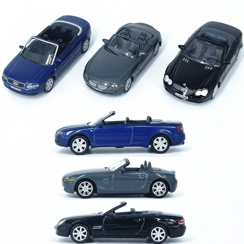 1:64奔驰SL500宝马Z4奥迪A4敞篷跑车合金汽车模型仿真静态摆件