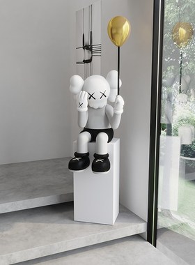 卡通客厅电视柜旁边暴力熊芝麻街捂脸坐姿落地家居U装饰台面大摆