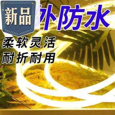 新品d灯带柔性霓虹灯带户外防水B屋檐广告暖白光软圆形灯条室6定