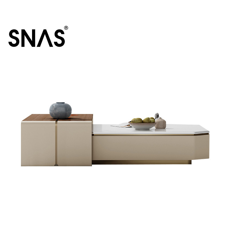 塞纳森轻奢大理石茶几现代高级感设计师客厅家用实木意式茶几组合,住宅家具,茶几,淘宝优惠券,粉丝福利购,淘宝优惠卷