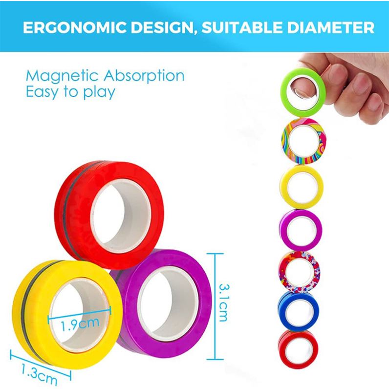 极速Hot 3PCS Magnetic Spinne Fidget RGing Spinner Magnet Fid