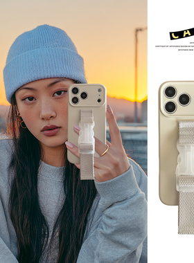 官网液态白色同款苹果17promax手机壳潮流运动风防摔适用iPhone17追剧腕带支架air多功能防丢斜挎高质量情侣