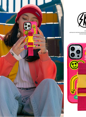 潮牌联名66顺苹果16promax手机壳适用iphone15腕带斜挎14plus拼图13支架13pro字母镜头14pro一壳多用原创搞怪