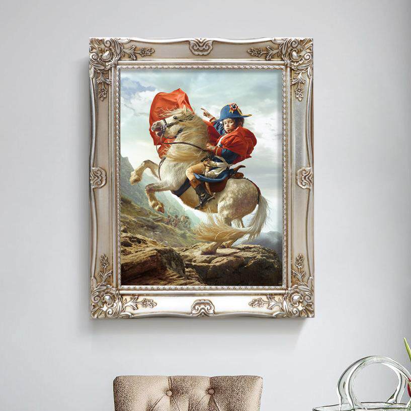 入户玄关装饰画迷你拿破仑油画欧式儿童房挂画简欧卧室走廊壁画