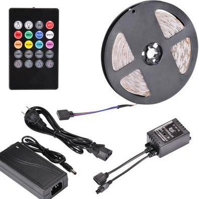 滴胶防水5米 SMD2835 300LED RGB 12V 3A电源 20键音乐控制器灯条