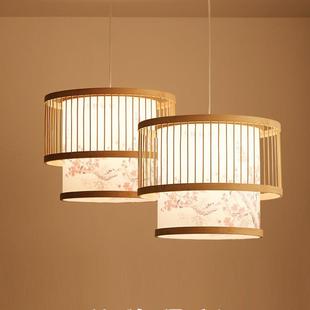 灯 榻榻米饭店竹编吊灯卧室餐厅东南亚风格 现代中式 吊灯竹艺灯日式