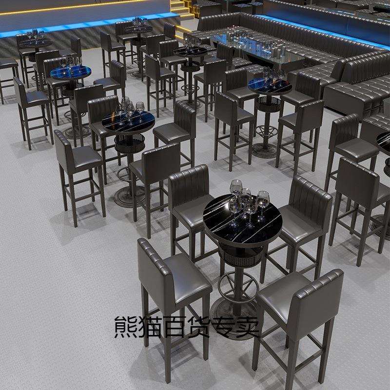 复古工业风酒吧高脚桌椅迪吧静吧散台铁艺高凳音乐夜场清吧高桌椅
