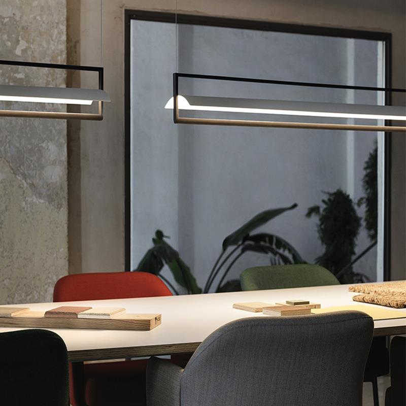 瓦片造型极简主义现代轻奢餐厅办公样板房创意吊灯长条吊灯