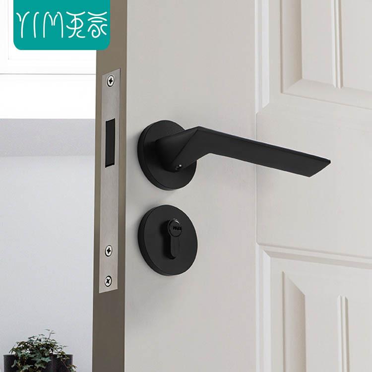 英蒙现代门锁 卧室分体锁太空铝执手锁室内锁木门静音磁吸锁具