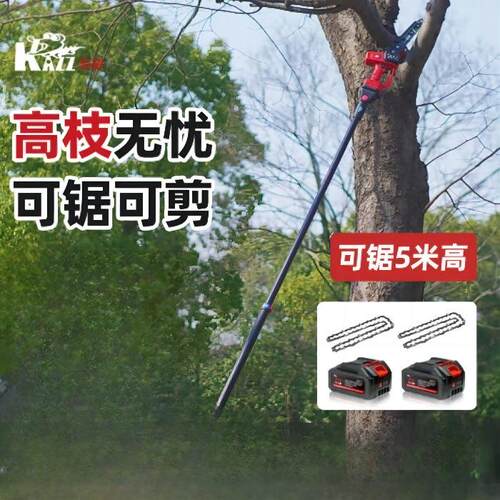 凯姿（KAZZ）电动高枝锯21V可伸缩长杆果树锯充电电链锯园林锂电