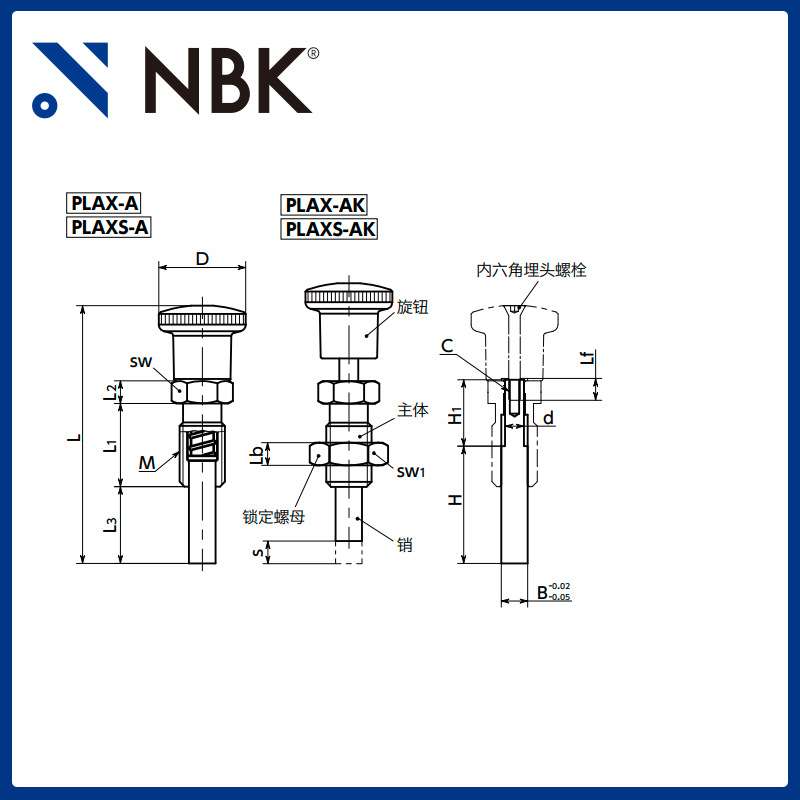 NBK PLAX 分度柱塞 分度销 弹簧销 部件可拆装 附带旋钮 厂家直供