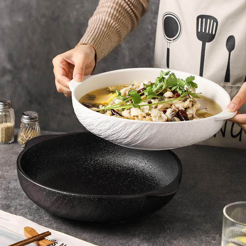 岩石纹酸菜鱼碗大盆碗双耳汤碗大号家用水煮肉片毛血旺陶瓷碗公子,餐饮具,盆,淘宝优惠券,粉丝福利购,淘宝优惠卷