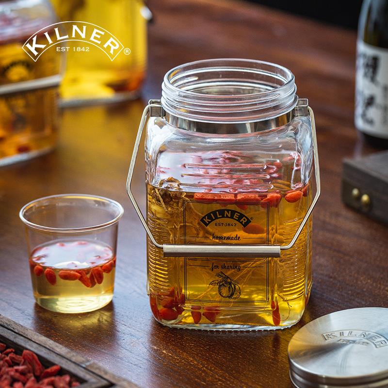 人参泡酒专用酒瓶英国kilner食品级玻璃坛子带提手药材储存密封罐