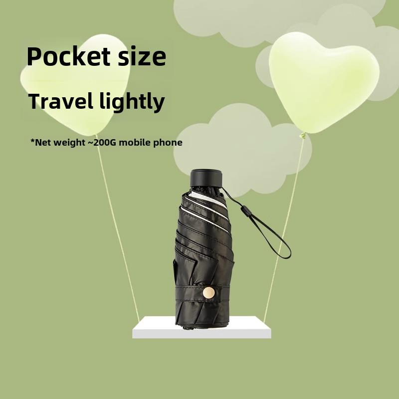 红叶雨伞五折黑胶遮阳太阳伞防晒晴雨两用女生超轻小巧便携upf50+