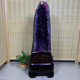 天然乌拉圭紫晶洞紫晶簇紫晶块钱袋子居家玄关消磁水晶聚宝盆摆设